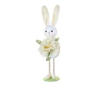 Nishiyuenyi Decorazione Pasquale a Forma di in Piedi, Centrotavola Decorativo con Bambola E Fiore Che Tiene in Mano, Ornamento per Caminetto Da Fattor, Bianco