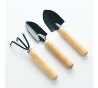 Nishiyuenyi Mini Attrezzi da Giardinaggio 3 Pezzi con Manico in Legno, Kit per la Cura delle Piante in Vaso e il Giardinaggio Domestico, Grande
