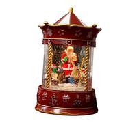 Nishiyuenyi Scatola Musicale Natalizia Ornamento Da Tavolo Decorazione Luminosa con Alimentazione USB E 8 Melodie Adatto Come Dono Natalizio E Cent, Babbo Natale Rosso