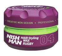 NISHMAN Cera per Capelli per Uomini 04 - Rugby 150g - Profumo Escobar - Aspetto Lucido Naturale - Forte Tenuta - Gel per Capelli Aqua Wax - Controllo e Definizione a Lunga Durata