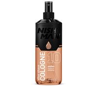NISHMAN Aftershave Cologne 10 - Amber 400ml - Lozione Rinfrescante Dopo Barba per Uomini - Profumo di Vaniglia, Sandalo, Note Fruttate & Floreali - Colonia Dopo Barba per Uomini