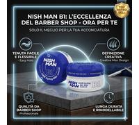 NISHMAN Cera Gel Aqua per Uomini B1 - Gumgum 150g - Profumo di Chewing Gum - Aspetto Lucido Naturale - Tenuta Ultra Forte - Controllo e Definizione a Lunga Durata
