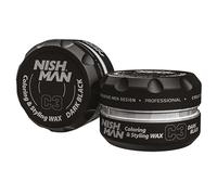 NISHMAN Cera Colorante C3 - Dark Black 100g - Colorazione Temporanea Istantanea, Styling e Fissaggio per Tutti i Tipi di Capelli - Fissaggio Duraturo e Finitura Brillante - Colore e Styling in Uno