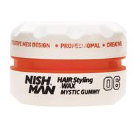 NISHMAN Cera per Capelli per Uomini 06 - Mystic Gummy 150g - Profumo di Pesca - Aspetto Lucido Naturale - Forte Tenuta - Gel per Capelli Aqua Wax - Controllo e Definizione a Lunga Durata