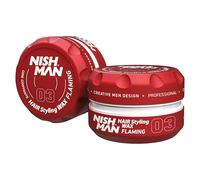 NISHMAN Cera per Capelli per Uomini 03 - Flaming 150g - Profumo di Mango - Aspetto Lucido Naturale - Forte Tenuta - Gel per Capelli Aqua Wax - Controllo e Definizione a Lunga Durata