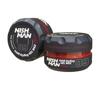 NISHMAN Cera per Capelli per Uomini 09 - Cola 150g - Profumo Cola - Effetto Brillante Naturale - Tenuta Forte - Gel per Capelli Aqua Wax - Controllo e Definizione a Lunga Durata