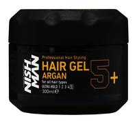 NISHMAN Gel per Capelli Ultra Hold - Argan 300ml - Tenuta Forte, Lucentezza e Nutrizione per Tutti i Tipi di Capelli - Arricchito con Olio di Argan per uno Styling Duraturo e Flessibile