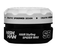 NISHMAN Cera Aqua Spider S5 - Keratin White 150g - Fissaggio Forte, Finitura Brillante e Styling Flessibile per Tutti i Tipi di Capelli - Idratazione Duratura e Cera per Capelli Facile da Risciacquare