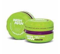 NISHMAN Cera per lo Styling dei Capelli 05 - Keratin 150g - Tenuta Potente e Styling Flessibile per Qualsiasi Acconciatura - Controllo e Definizione di Lunga Durata