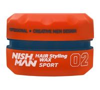 NISHMAN Cera per Capelli per Uomini 02 - Sport 150g - Profumo di Frutti Tropicali - Aspetto Lucido Naturale - Forte Tenuta - Gel per Capelli Aqua Wax - Controllo e Definizione a Lunga Durata