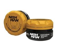 Nishman Hair Styling Matte Wax 100g - Lunga durata, fissaggio forte e finitura opaca - Cera per capelli perfetta per stile e texture (100g, M1 - Pasta Argan Opaca)