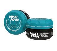 NISHMAN Cera Modellante Opaca M4 - Finitura Opaca Super Tenuta Forte 100g - Fissaggio Forte e Duraturo con Finitura Opaca - Cera per Capelli Perfetta per Stile e Texture