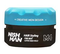 NISHMAN Cera Modellante Opaca M4 - Finitura Opaca Super Tenuta Forte 100g - Fissaggio Forte e Duraturo con Finitura Opaca - Cera per Capelli Perfetta per Stile e Texture