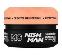 NISHMAN Cera Modellante Opaca M6 - Flessibile Opaca Inca Inchi 100g - Fissaggio Forte e Duraturo con Finitura Opaca - Cera per Capelli Perfetta per Stile e Texture