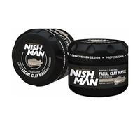 NISHMAN Maschera Viso all'Argilla 450 g - Pulizia Profonda & Cura della Pelle per Uomini - Rimuove le Impurità, Assorbe il Sebo in Eccesso, Lascia la Pelle Fresca & Morbida