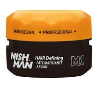 Nishman Hair Styling Matte Wax 100g - Lunga durata, fissaggio forte e finitura opaca - Cera per capelli perfetta per stile e texture (100g, M1 - Pasta Argan Opaca)