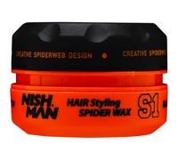 NISHMAN Aqua Spider Wax S1 - Black Widow 150g - Profumo Agrumato - Tenuta Forte e Finitura Lucida Cera per Capelli da Uomo, Styling Flessibile per Tutti i Tipi di Capelli