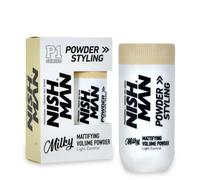 NISHMAN P1 - Polvere lattiginosa opacizzante per uomo, 20 g, cera in polvere leggera per sollevamento naturale, texture e finitura opaca