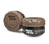 NISHMAN Hair Styling Pomade Wax W10 - Amber 100g - Tenuta Moderata e Flessibile e Lucentezza Media a Alta - Perfetto per Styling Fermo, Cura e Look Duraturo