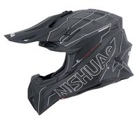 NISHUA Casco Cross Casco Opaco/Carbonio/Nero/Bianco L