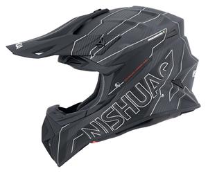 NISHUA Cross Evo Carbon Motocross Casco Opaco/Carbonio/Nero/Bianco 2XL