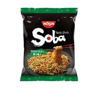 NISIN Soba asiatica tagliatelle saltate teriyaki, effetto wok, confezione da 3 pezzi