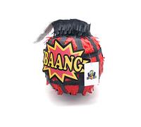 Nislai® Bombe Pinata | Ideale per il Compleanno del Ragazzo | Perfetto Come Regalo o Decorazione | Colore a Scelta: Verde, Rosso, Blu, Argento (Rosso)