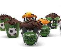 Nislai® Muffin Wrapper Soccer | Calcio Cupcake Decorazione | Topper Picker Calcio Party | Inizio della scuola | 24 pezzi con 8 disegni