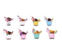 Nislai® Muffin Wrapper Unicorn | Decorazione per feste di compleanno | Decorazione per torta | Cupcake Wrapper per compleanno o matrimonio | 24 pezzi con 12 disegni
