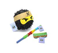 Nislai® Ninja Piñata Set | pentolaccia Compleanno Bambini | Festa dei Ninja | Pinata di Compleanno | compreso Bastone e Maschera | Colore da Scegliere: Verde, Nero, Blu, Rosso (Nero)