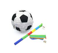 Nislai® Piñata Calcio pentolaccia Set | Compleanno piñata | Festa di Calcio d'addio | Matrimoni | Addio al Nubilato | Progettazione 3D | compreso Bastone e Maschera | Dimensioni ca. 25x25x25 cm
