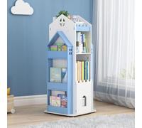 Nisorpa Libreria rotativa a 3 ripiani Creative Castle - Libreria rotante a 360 gradi, libreria multifunzionale per la casa, libreria per bambini, libreria da pavimento