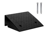 Nisorpa Rampa a cordolo in gomma, 47,5 x 40 x 15 cm, resistente, antiscivolo, portatile, con 2 bulloni di espansione, per vialetto, marciapiede, sedia a rotelle, auto, camion, moto, colore: nero