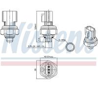 Nissens Pressostato aria condizionata 301077 per Hyundai ix55 (2008-2012), Genesis e KIA