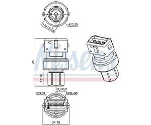 NISSENS 301086 Interruttore a pressione, Climatizzatore per JAGUAR,LAND ROVER