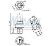 NISSENS 301104 Interruttore a pressione, Climatizzatore per CITROËN,DS,FIAT,LANC