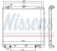 NISSENS 68717 Radiatore, Raffreddamento motore per NISSAN
