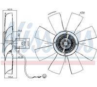 NISSENS 86021 Giunto di collegamento, Ventilatore radiatore per SCANIA