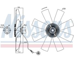 NISSENS 86027 Giunto di collegamento, Ventilatore radiatore per VOLVO