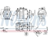 Nissens Compressore aria condizionata 890635 R 134a PAG 46 per VW Multivan T5, Transporter V