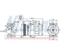 Compressore climatizzazione R 134a PAG 46 89072 NISSENS per RENAULT NISSAN