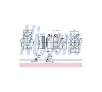 NISSENS 89292 Compressore aria condizionata con olio compressore-PAG con innesto elettromagnetico senza diodo