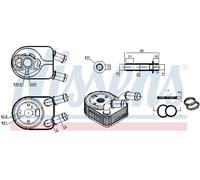 Nissens Radiatore olio motore 91499 raffreddato ad acqua per Ford Focus IV, Puma