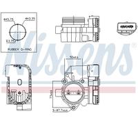 Corpo farfallato elettrico 955006 NISSENS per CITROËN PEUGEOT