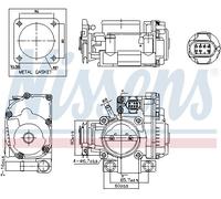 Corpo farfallato elettrico 955080 NISSENS per AUDI VW