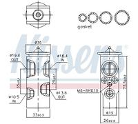 NISSENS 999350 Valvola ad espansione, Climatizzatore per OPEL,PEUGEOT,SAAB,SEAT,