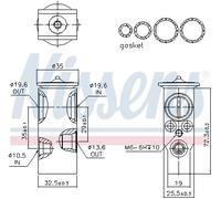 Valvola di espansione, impianto di climatizzazione NISSENS 999360