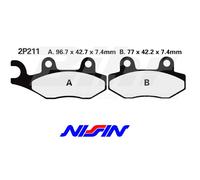 NISSIN 2P211ST COPPIA PASTIGLIE POSTERIORI TRIUMPH SCRAMBLER 865 2006-2015