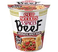 Nissin Cup Noodles Manzo, confezione da 4 (4 x 64 G tazza)