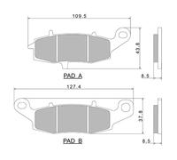 PASTIGLIE FRENO NISSIN A0525 PREMIUM SEMI-METALLIC 2P 257NS PER KAWASAKI ER-6 F